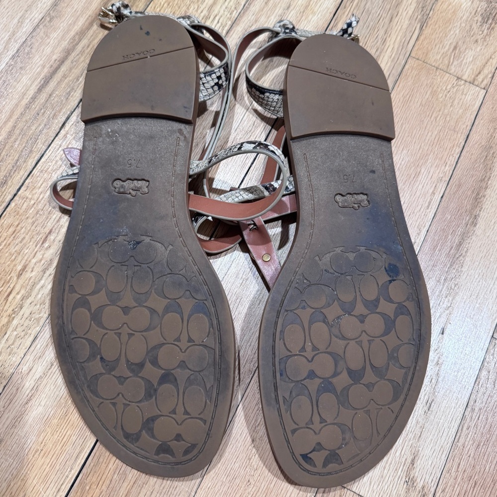 COACH Snake Print Sandals in size 7.5 - Picture 8 of 11